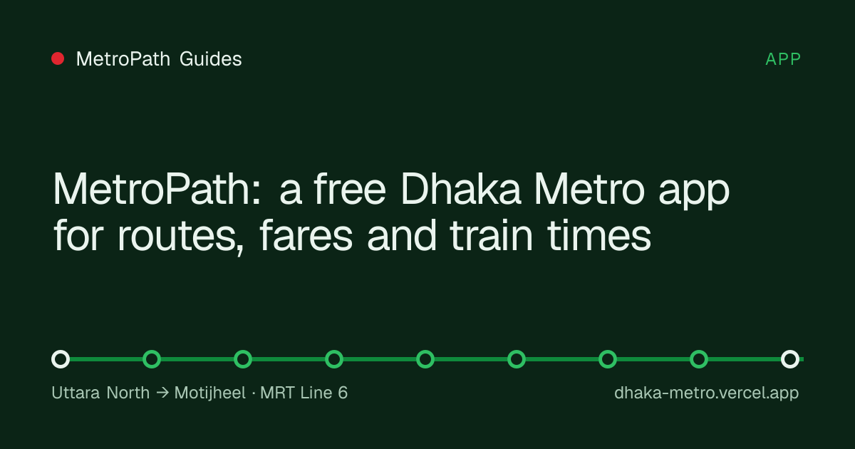 MetroPath: Free Dhaka Metro App for Routes, Fares & Train Times